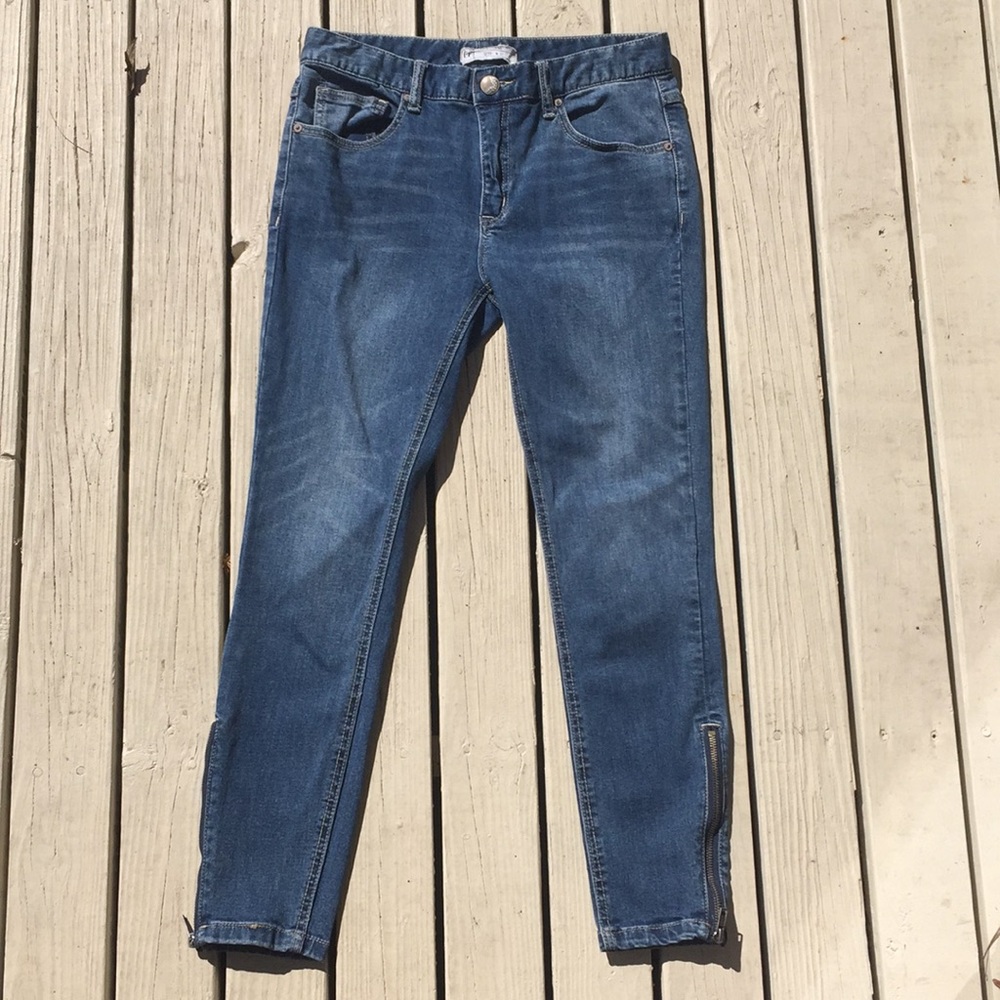 Free people jeans size 27 skinny ankle zip hems